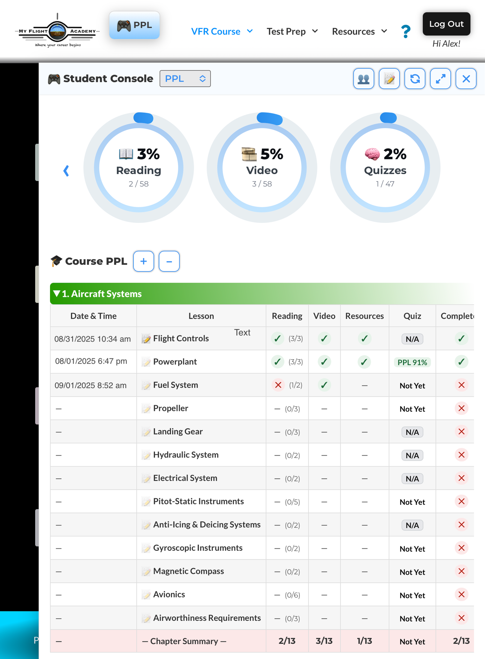 Student Console Accordion
